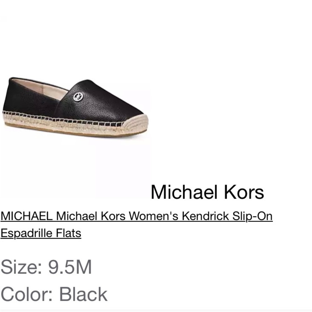 Michael Kors Black Slip-On Espadrille Flats